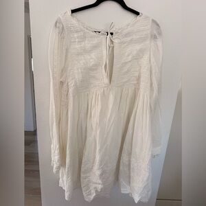 FREE PEOPLE Boho White Embroidered mini dress